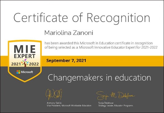Certificazione MIE EXPERT 2021/2022
